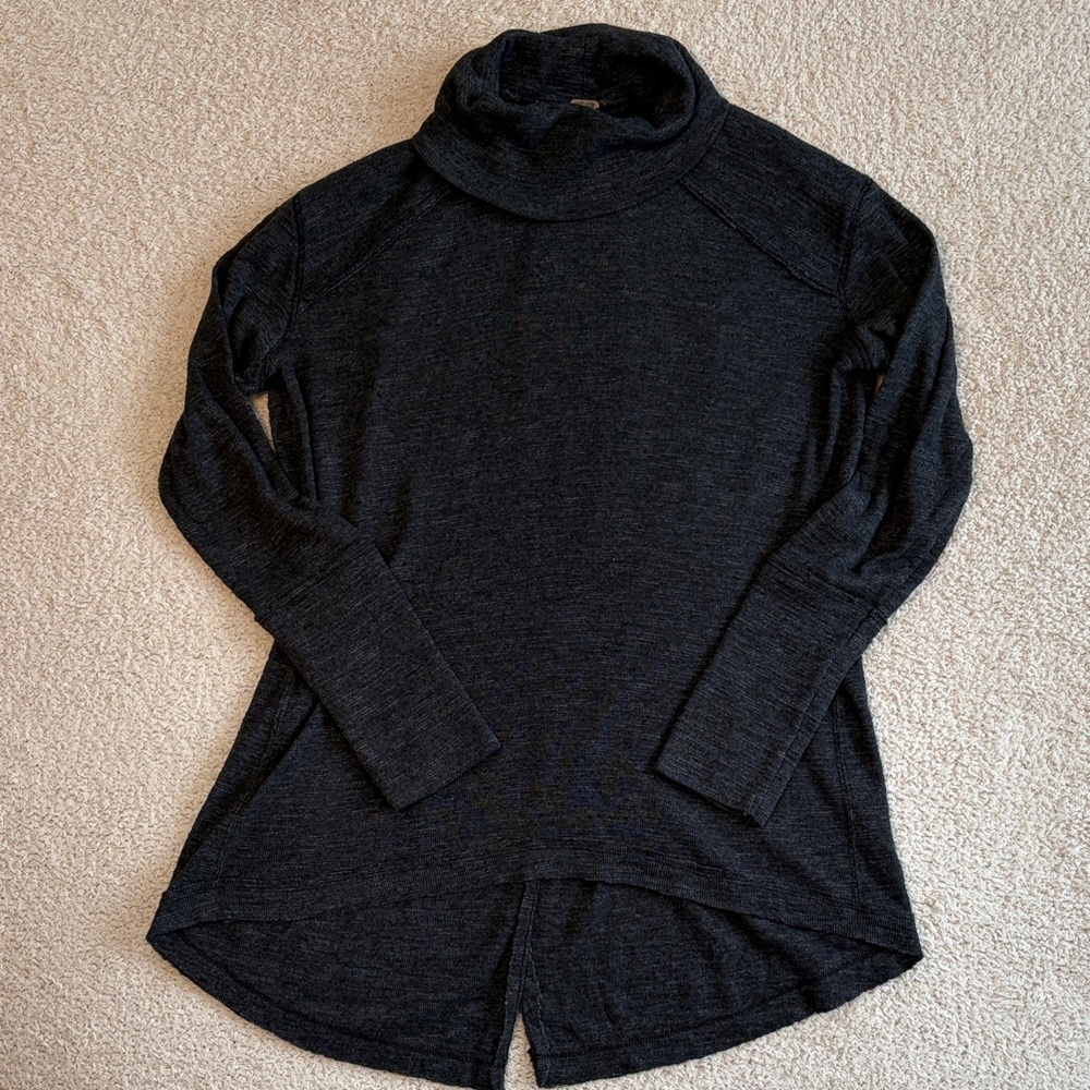 We The Free Dark Gray Cowl Neck Sweater